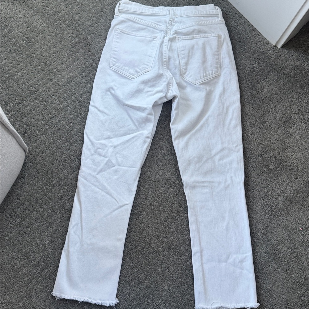 AGOLDE Riley High Rise Straight Crop Jeans White Denim 28 - Picture 7 of 8